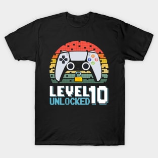 Level 10 Unlocked Vintage Retro Gaming T-Shirt